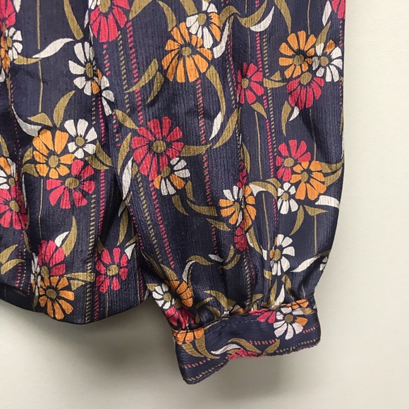 Vintage Panther Women’s Blouse Mock Neck With Tie Floral Size 5/6 [M] - Picture 4 of 9